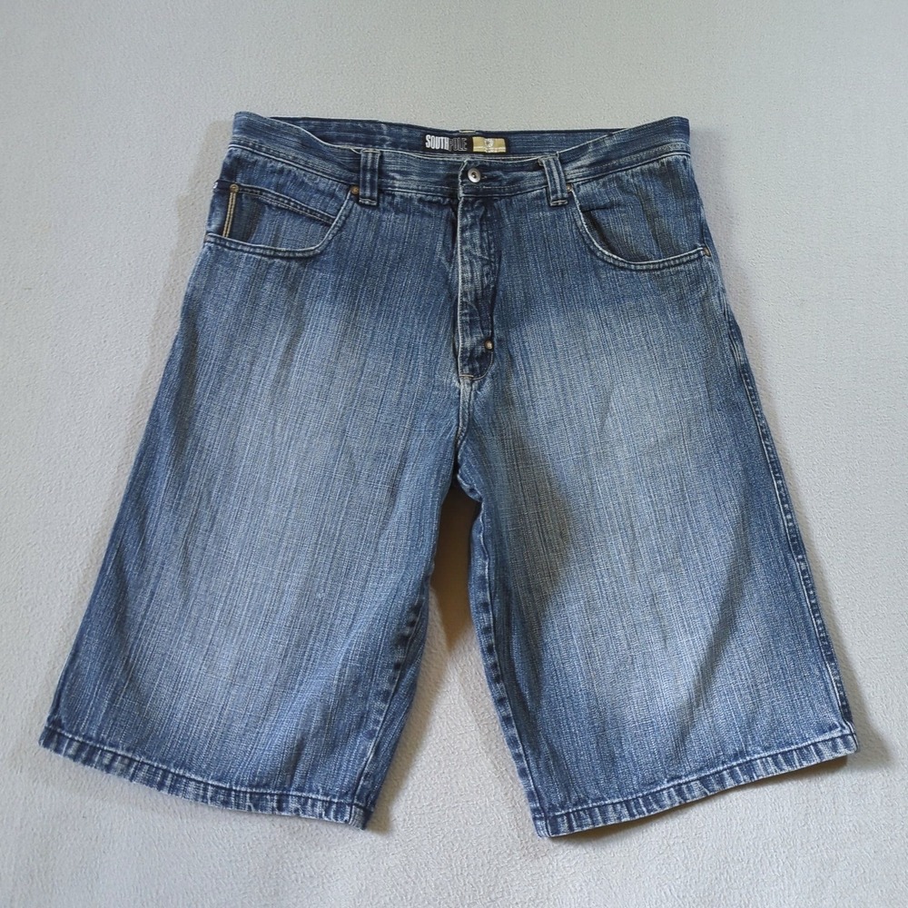 Southpole Denim Shorts Mens 40 Blue Baggy Y2K Streetwear Long Jorts